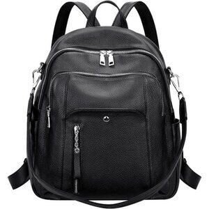 Fashion Genuine Leather Backpack Purse for Women Shoulder Bag Casual Daypack